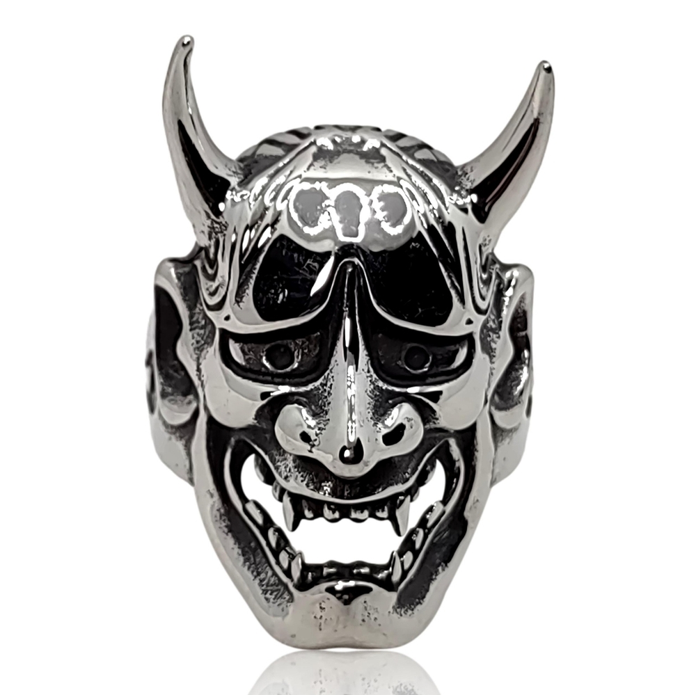 Gothic Punk Japanese Mythology Hannya Oni Devil Demon Ring
